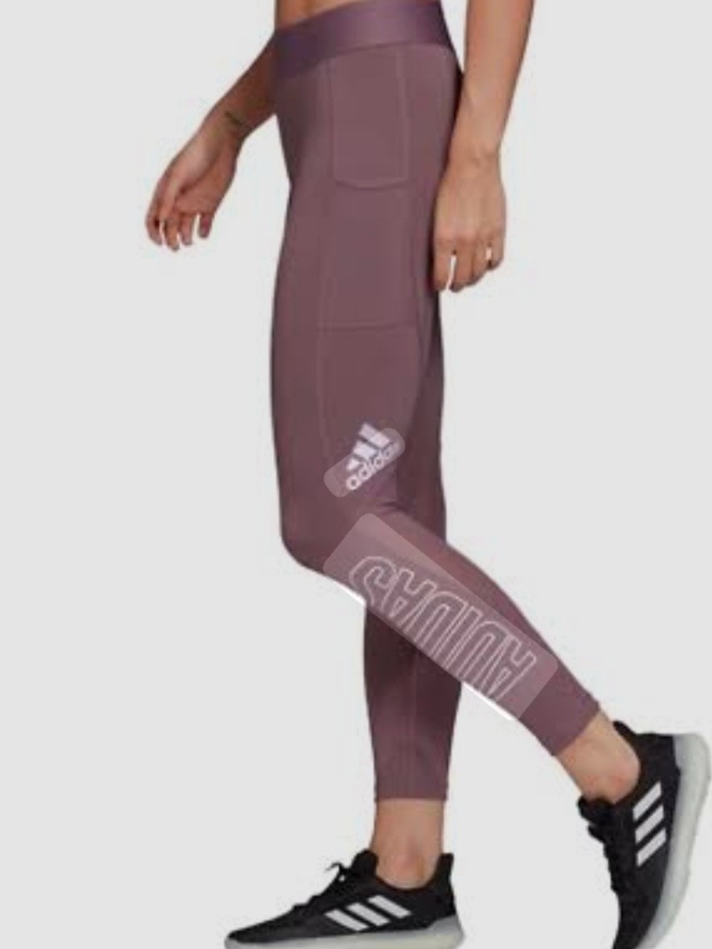 adidas Mauve/Purple High-Waist Performance Leggings with Side Pockets